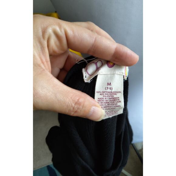 Y2K black ribbed ruffle Henley Bella Swan top buttons long sleeve sz 7-9 medium - Picture 5 of 8